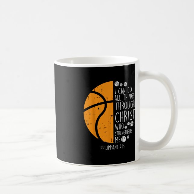 Taza De Café El básquetbol puede hacer cosas Biblia Verso Dios  (Derecha)