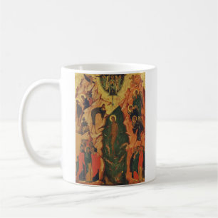 Taza De Café El bautismo del icono bizantino de Jesucristo