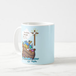 Taza De Café El bautizo de nieto el Arca de Noé personalizado