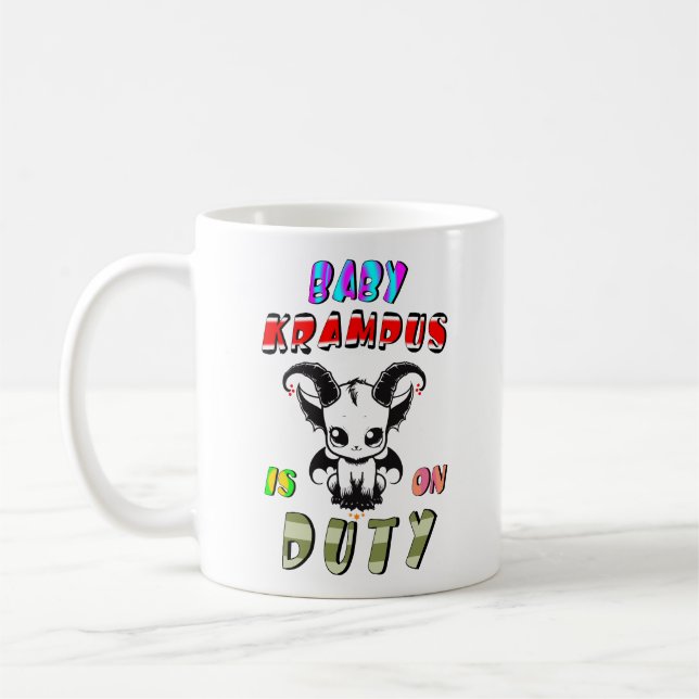 Taza De Café El Bebé Krampus Está De Servicio (Izquierda)