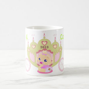 Taza De Café El bebé real rosa conmemorativo del chica de la