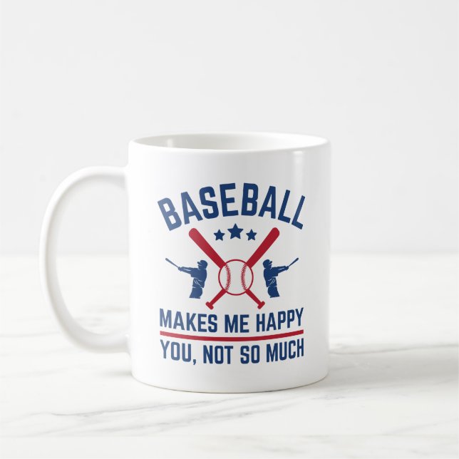 Taza De Café El béisbol me hace feliz que no tanto (Izquierda)