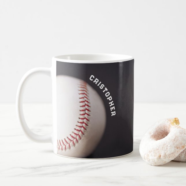 Taza De Café El béisbol personalizado (Con donut)