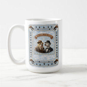 Taza De Café El Benjamin y botones dapper perro vintage cerámic
