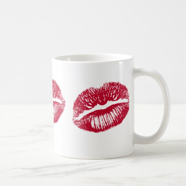 Taza De Café El beso, los labios rojos (Derecha)