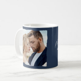 Taza De Café El boda de fotografía moderno personalizó al Sr. y