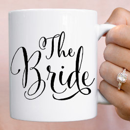 Taza De Café El Boda elegante del guión negro de la novia