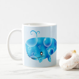 Taza De Café El bonito personalizó la ballena azul