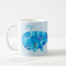 Taza De Café El bonito personalizó la ballena azul