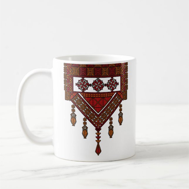 Taza De Café El Bordado Palestino Tatreez | arte palestino (Izquierda)