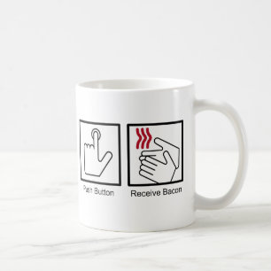 Taza De Café El botón, recibe el tocino - dispensador del