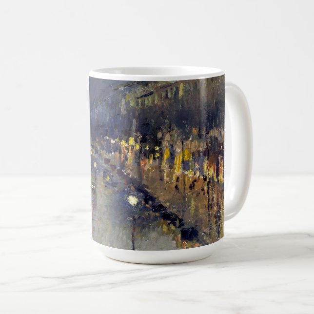Taza De Café El Boulevard Montmartre de noche Pissarro (Anverso derecho)