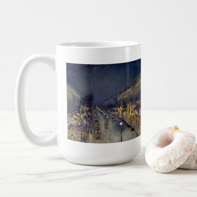 Taza De Café El Boulevard Montmartre de noche Pissarro (Con donut)