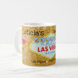 Taza De Café El brillo dorado de Las Vegas