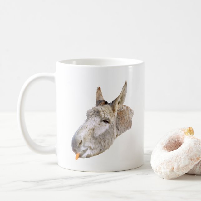 Taza De Café El burro llamado zanahorias, (Con donut)
