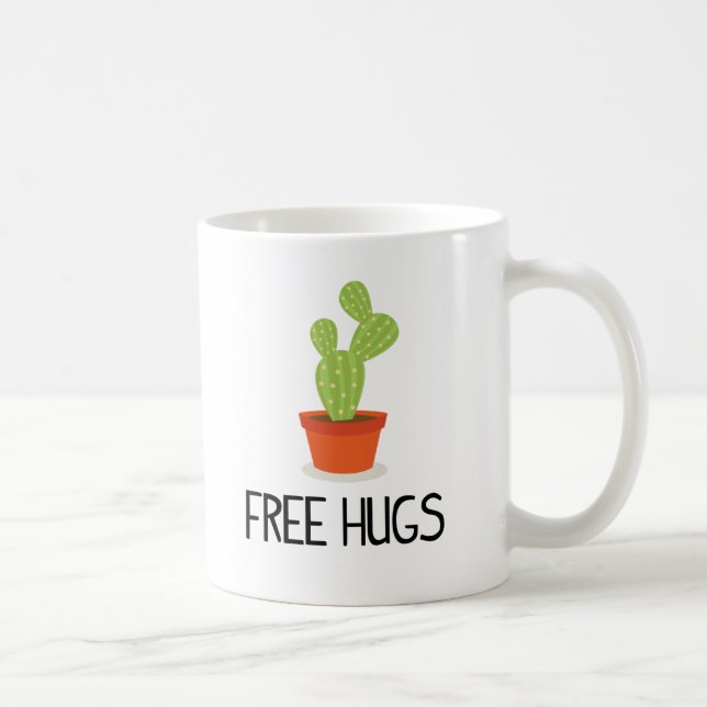 Taza De Café El cactus suculento lindo libera abrazos (Derecha)