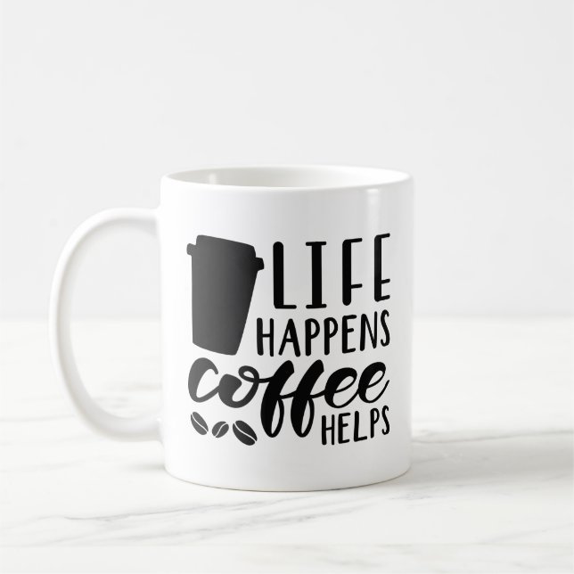 Taza De Café El café ayuda a vivir (Izquierda)