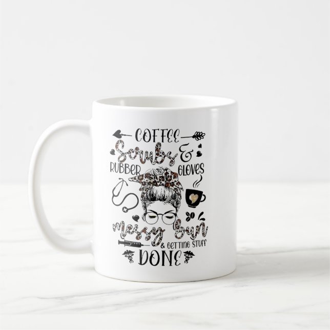 Taza De Café El café crubos Guantes de goma Un bollo desordenad (Izquierda)
