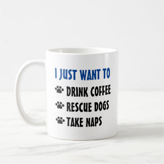 Taza De Café El café de la bebida, perros del rescate, toma