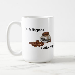 Taza De Café El café de la vida ayuda en un