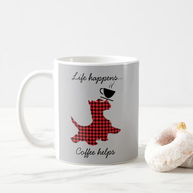 Taza De Café El café de la vida de perro escocesa ayuda a diver (Con donut)