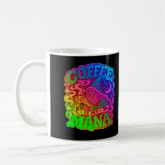 Taza De Café El Café Es Mi Mana Retro Psicodélico Mago