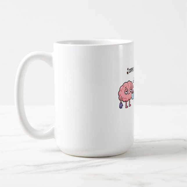 Taza De Café El Café Es Mi Poder Mental Divertido Cerebro Cansa (Izquierda)