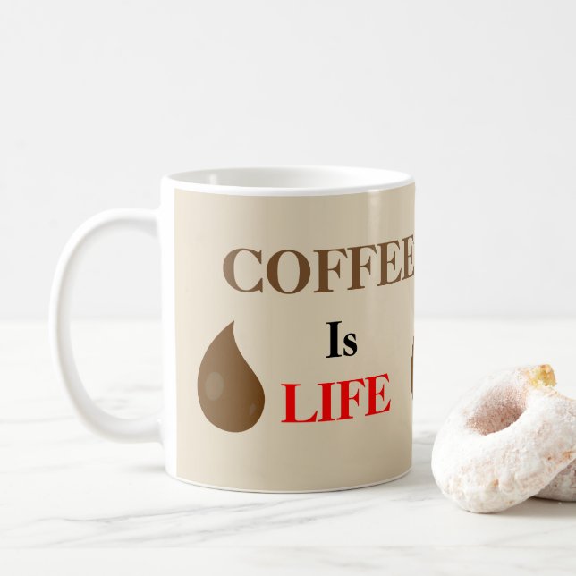 Taza De Café El café es vida (Con donut)