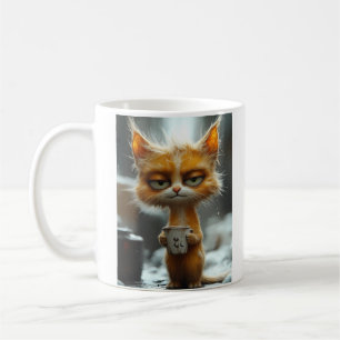 Taza De Café El café matutino de un gato gruñón