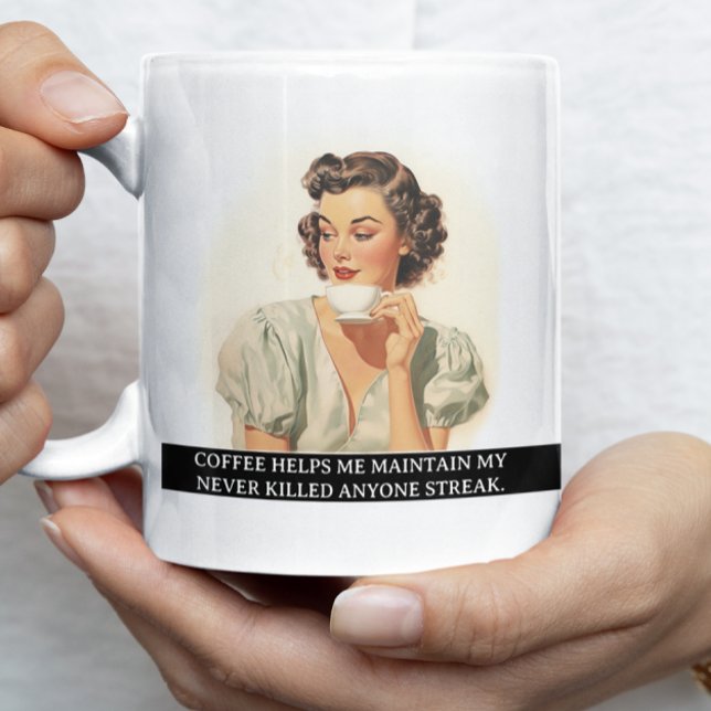 Taza De Café El café me ayuda a decir graciosos retro 50 (Subido por el creador)