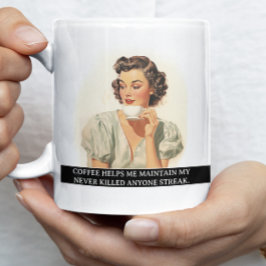 Taza De Café El Café Me Ayuda Divertido Retro Dicho de los 50