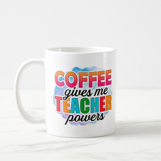 Taza De Café El café me da poderes docentes (Izquierda)
