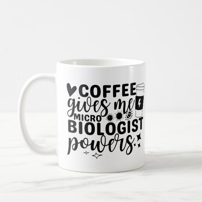 Taza De Café El café me da poderes microbiólogos (Izquierda)