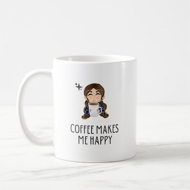 Taza De Café El café me hace feliz (Izquierda)