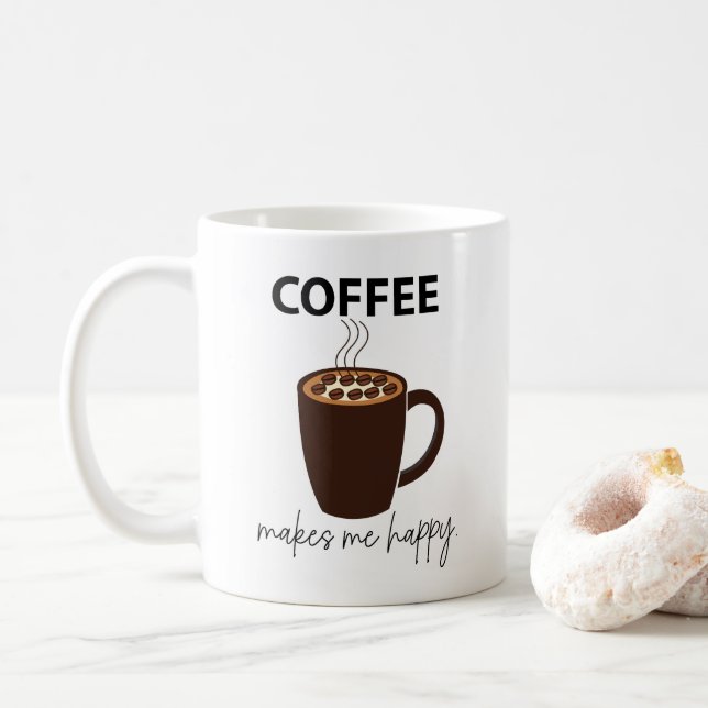Taza De Café El café me hace feliz (Con donut)