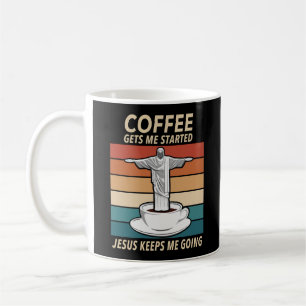 Taza De Café El café me pone en marcha Jesús me mantiene en mar