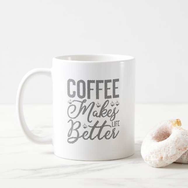 Taza De Café El café mejora la vida (Con donut)