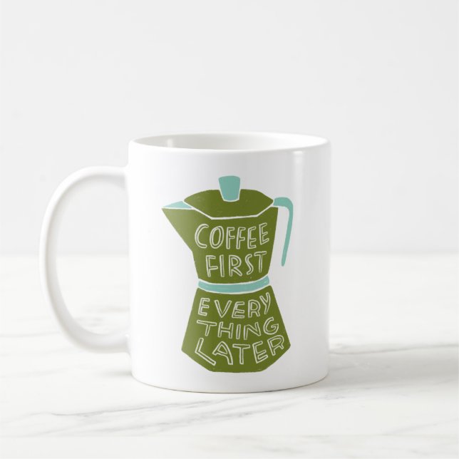 Taza De Café El café primero todo después Ilustración Mug Gift (Izquierda)