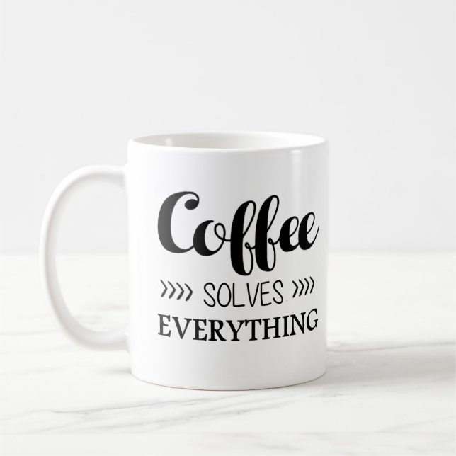 Taza De Café El café soluciona todo (Izquierda)