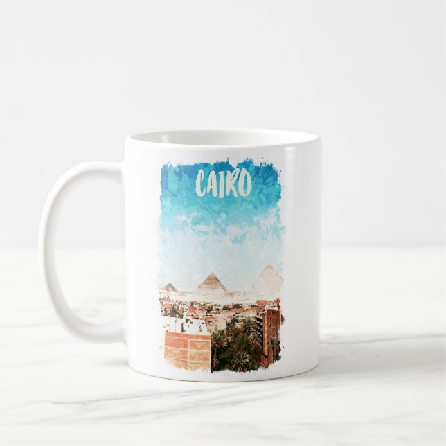 Taza De Café El Cairo Egipto Pirámides Viajes de época (Izquierda)