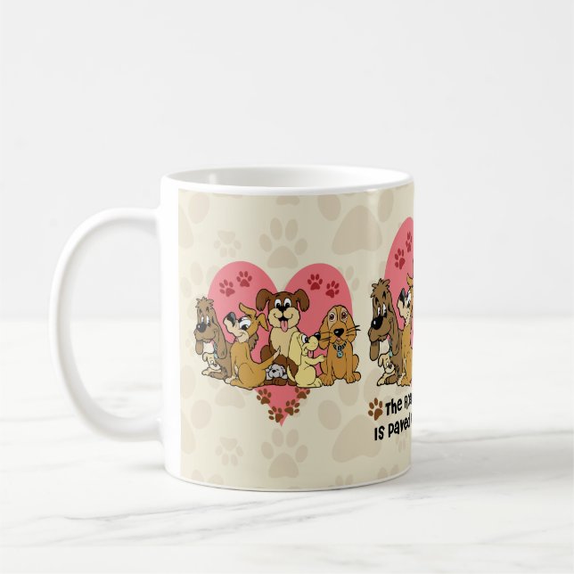 Taza De Café El camino a mis impresiones de la pata del perro (Izquierda)