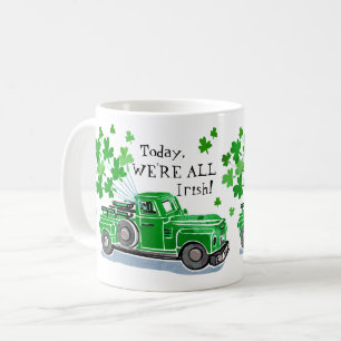 Taza De Café El camión del vintage del verde del día de St