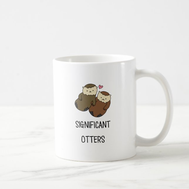 Taza De Café El camisetas del par SIGNIFICATIVO de las NUTRIAS, (Derecha)