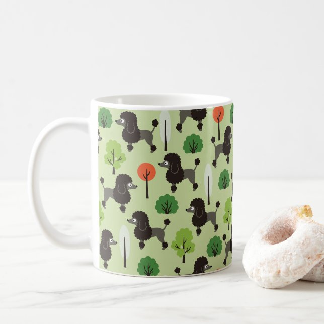 Taza De Café El caniche en el parque (Con donut)