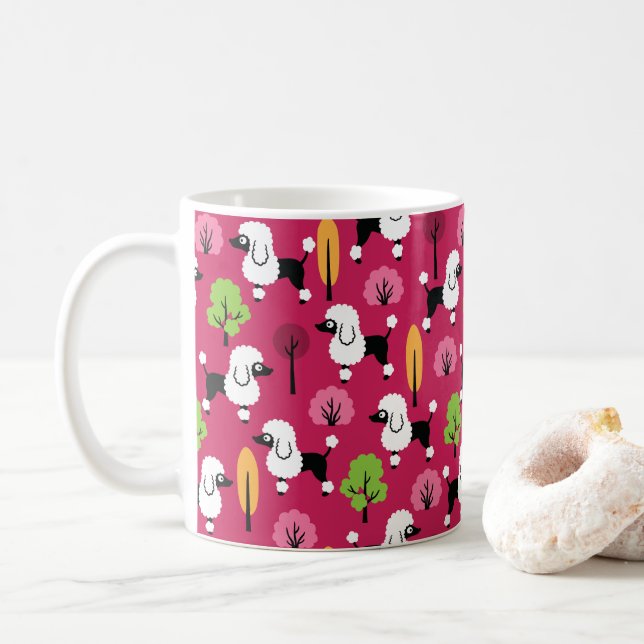 Taza De Café El caniche en el parque (Con donut)