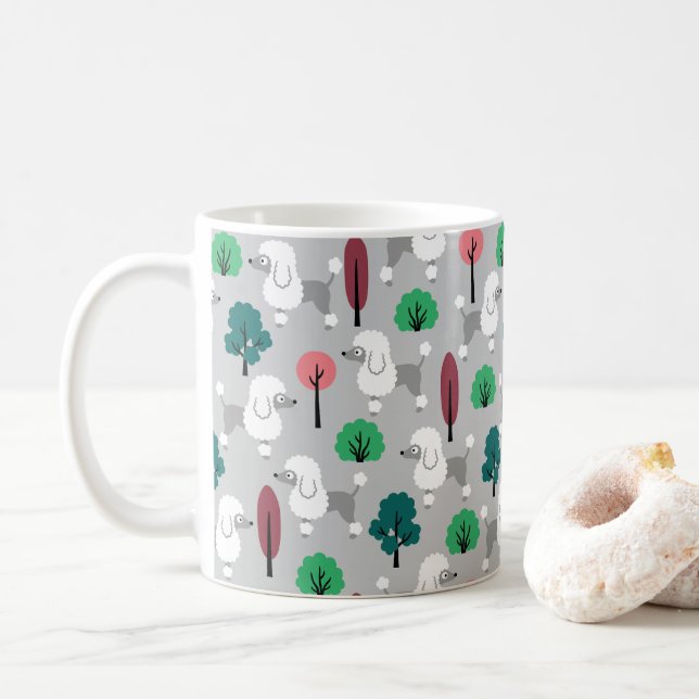 Taza De Café El caniche en el parque (Con donut)