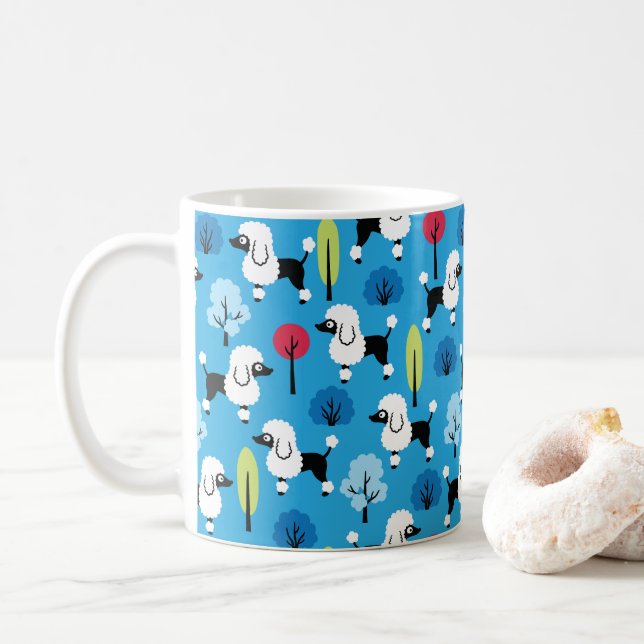 Taza De Café El caniche en el parque (Con donut)