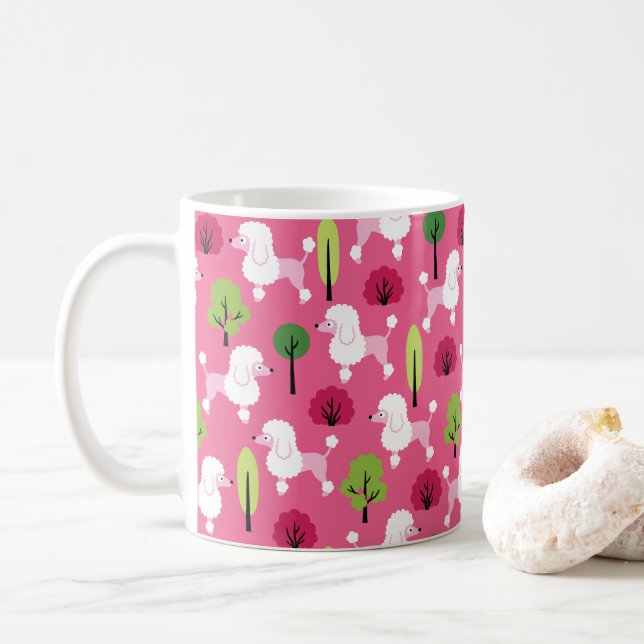 Taza De Café El caniche en el parque (Con donut)