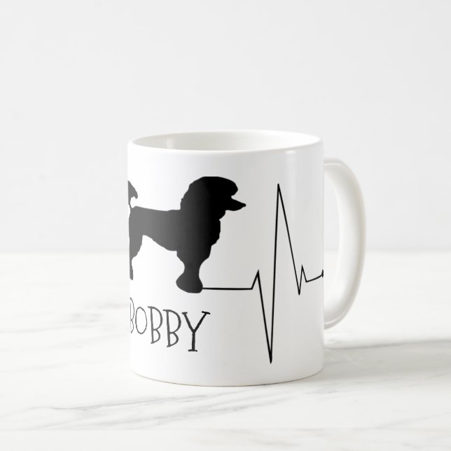Taza De Café El caniche personalizado ama a mi perro latir el c (Anverso derecho)