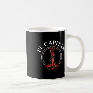 Taza De Café El Capitán Ancla Barco Capitán de barco Marinero